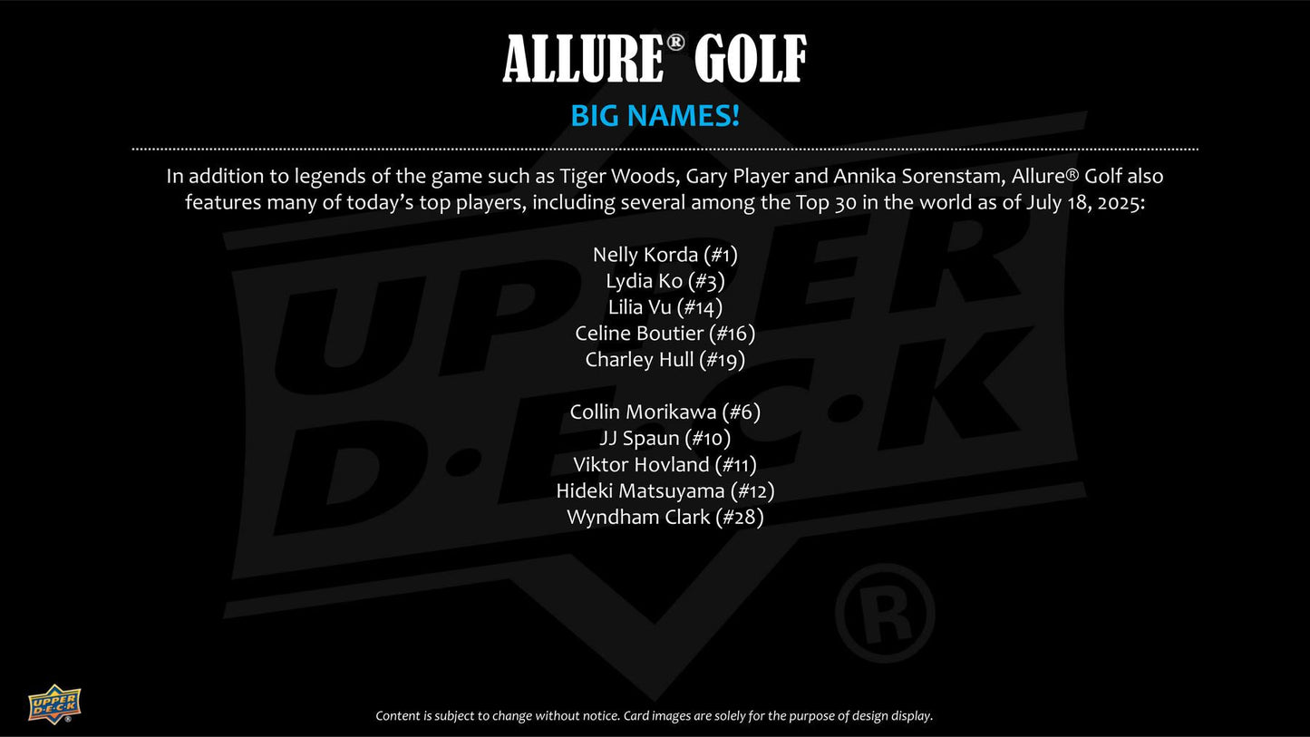 2026 Upper Deck Allure Golf Hobby