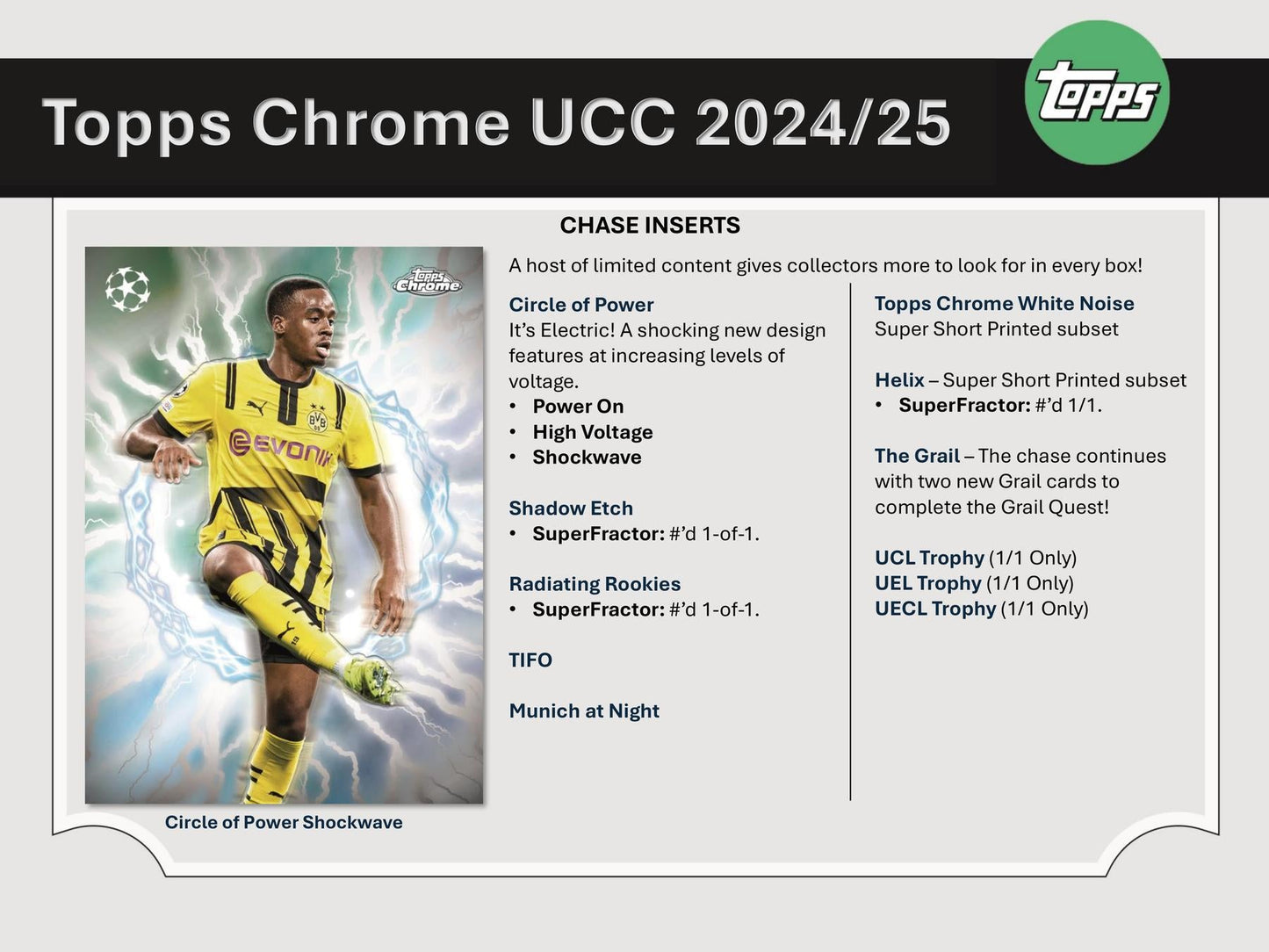 2024/25 Topps Chrome UEFA Club Competitions Soccer Hobby