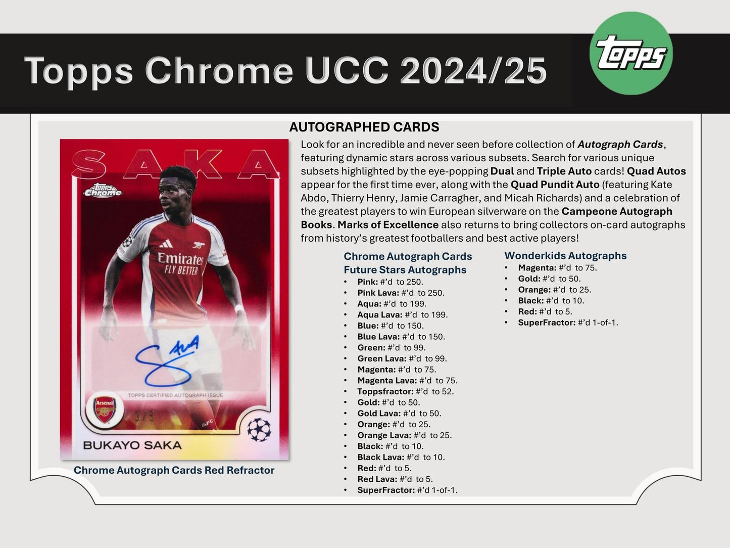 2024/25 Topps Chrome UEFA Club Competitions Soccer Hobby
