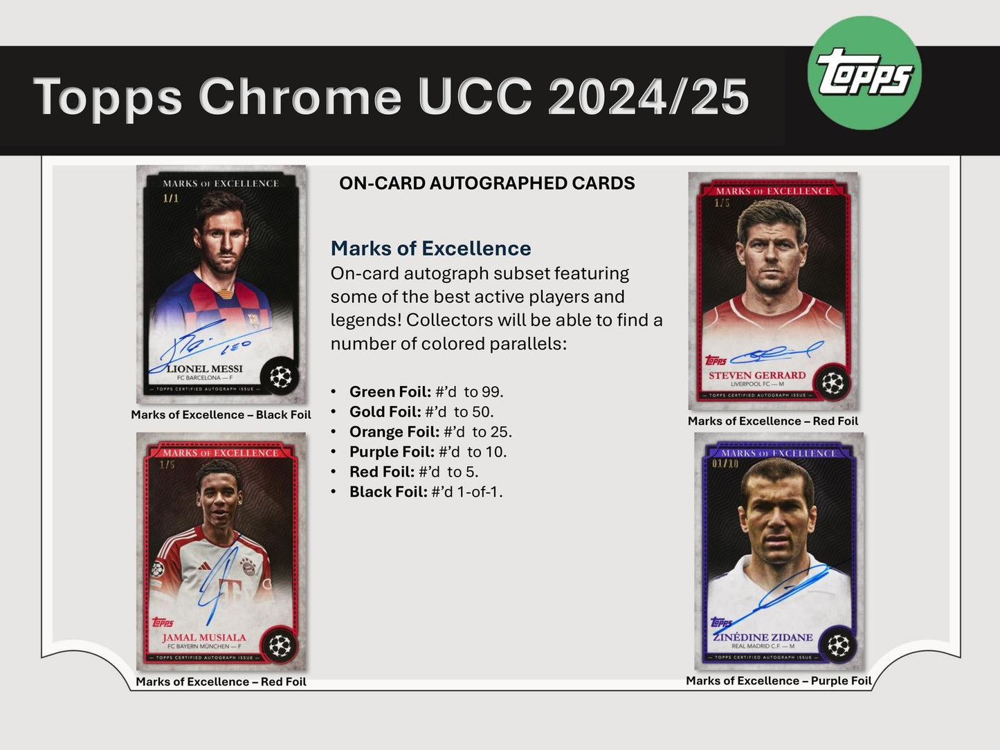 2024/25 Topps Chrome UEFA Club Competitions Soccer Hobby