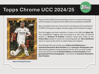 compare product 2024/25 Topps Chrome UEFA Club Competitions Soccer Breaker Delight