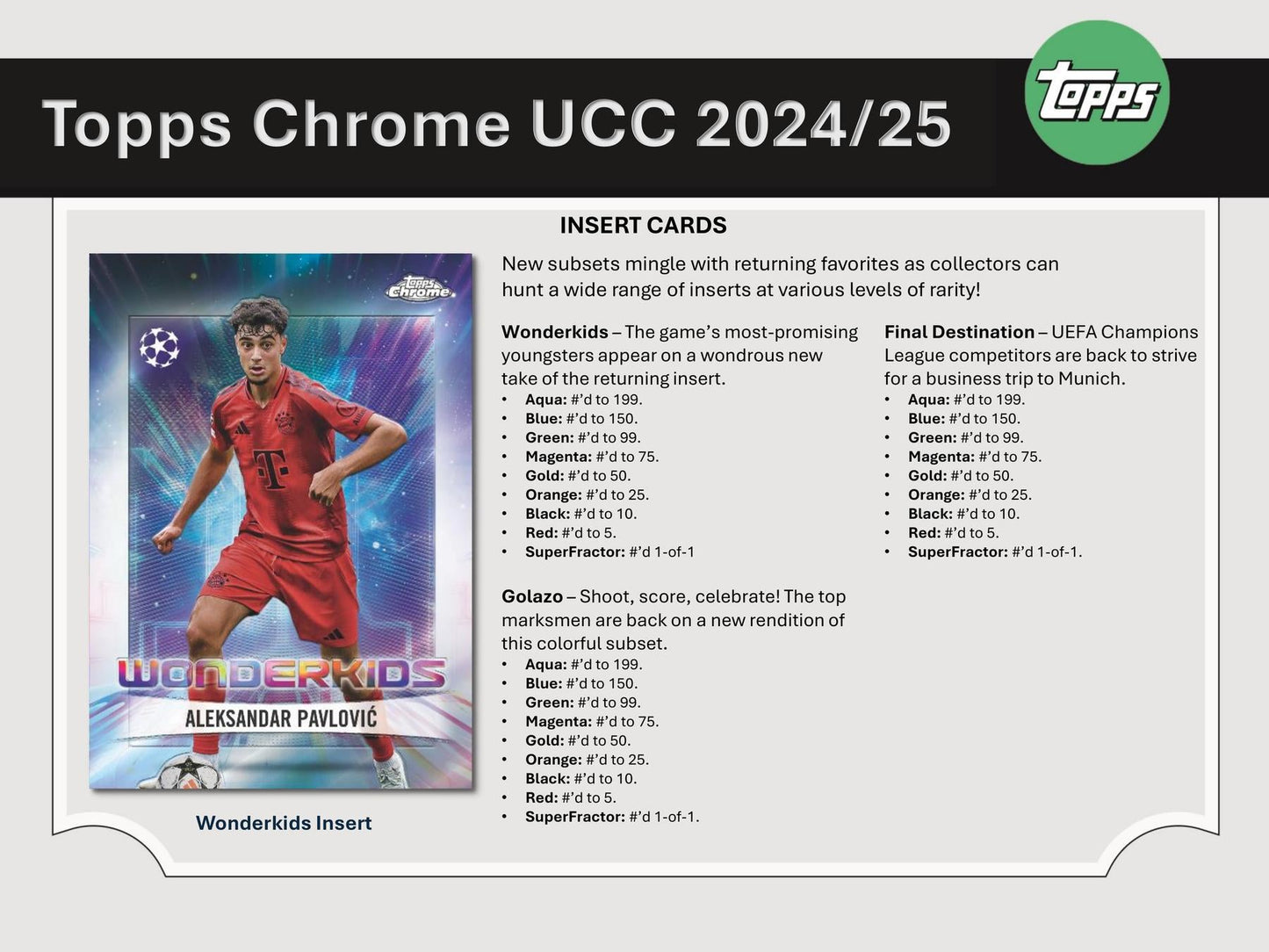 2024/25 Topps Chrome UEFA Club Competitions Soccer Hobby Jumbo