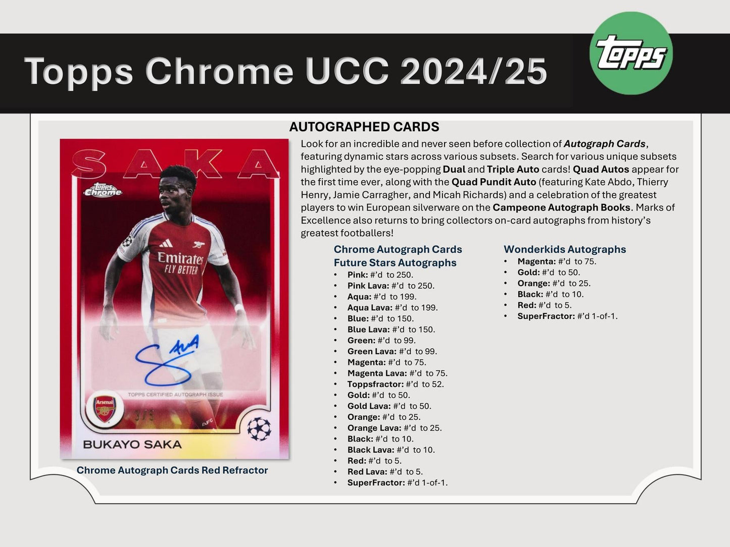 2024/25 Topps Chrome UEFA Club Competitions Soccer Hobby Jumbo