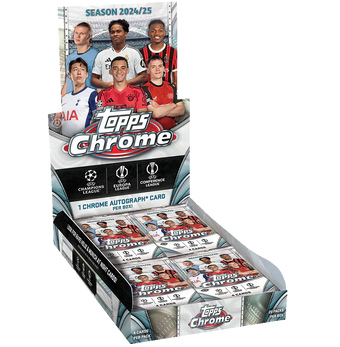compare product 2024-25 Topps UEFA Club Competitions Chrome Soccer Hobby 12 Box Case