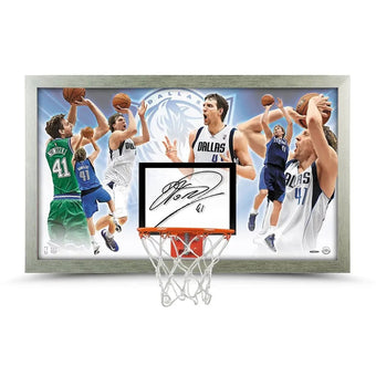 compare product Dirk Nowitzki Autographed “The Dagger” Backboard