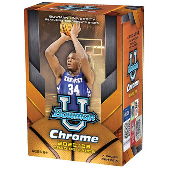 compare product 2022-23 Bowman University Chrome Basketball 7-Pack Blaster 40-Box Case