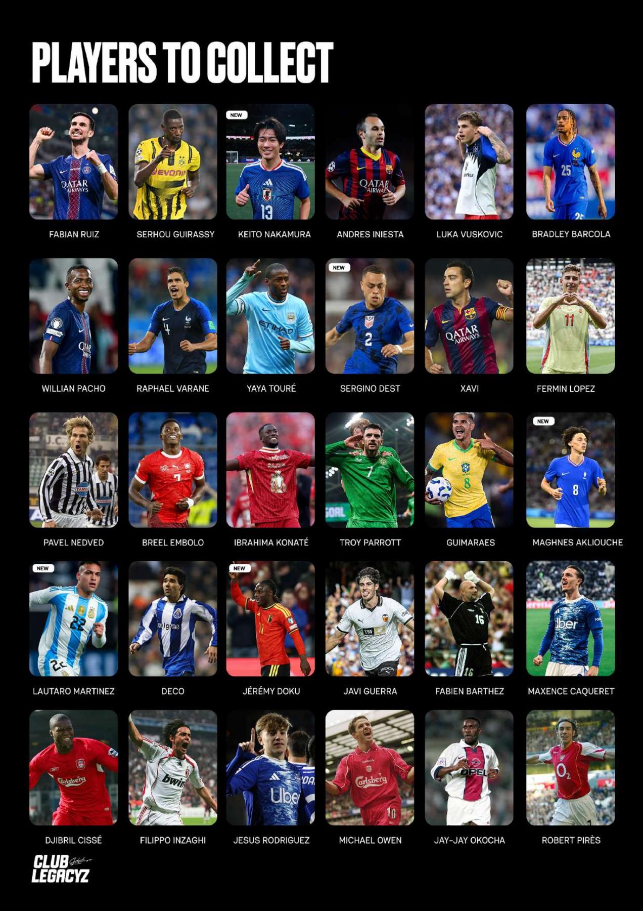 2026 Club Legacyz Icons World Heroes Soccer Fourth Edition Hobby