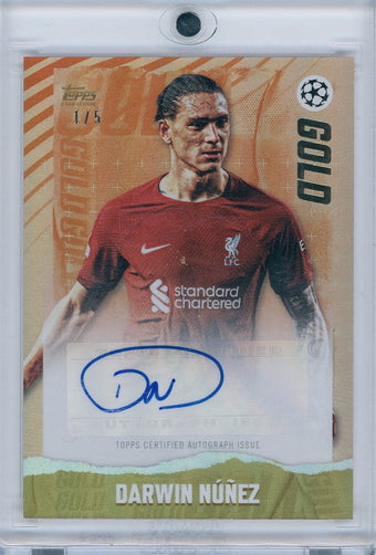 compare product 2023 Topps Soccer Gold Darwin Nunez 1/5
