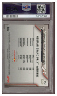 2020 Topps Chrome Sapphire F1 Max Verstappen Orange 22/25 PSA 9 #143
