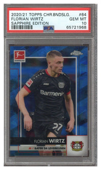 2020 Topps Chrome Florian Wirtz Rookie Bundesliga RC Sapphire #64 PSA 10