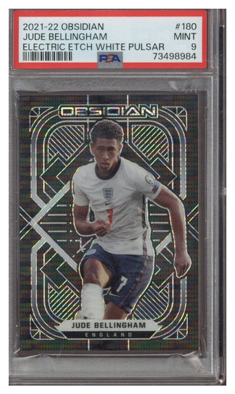 compare product 2021/22 Panini Obsidian Jude Bellingham Electric Etch White Pulsar /11 PSA 9
