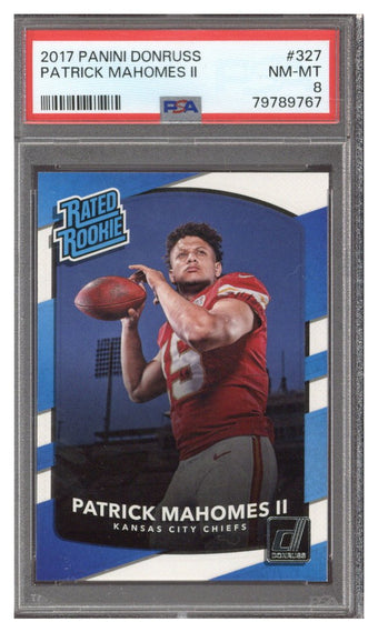 compare product 2017 Donruss Patrick Mahomes PSA 8