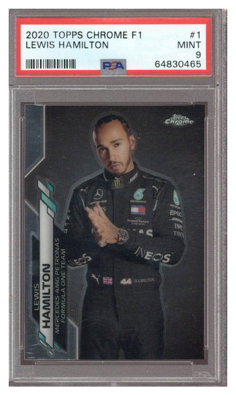 compare product 2020 Topps Chrome F1 Lewis Hamilton #1 PSA 9