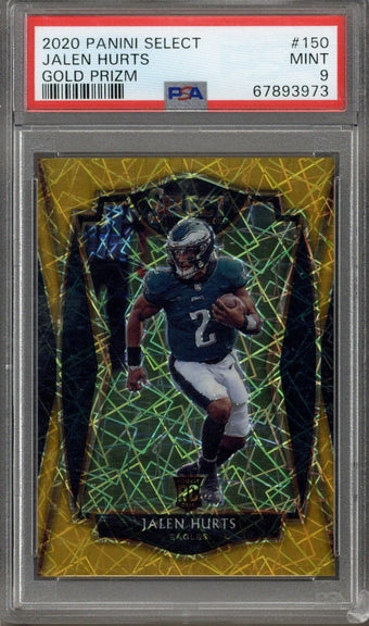 compare product 2020 Panini Select Jalen Hurts Rookie Gold Lazer PSA 9 #5/10
