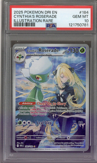 compare product 2025 Pokemon Destined Rivals Cynthia's Roserade 184/182 PSA 10