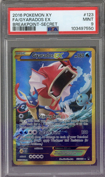 compare product 2016 Pokemon XY Breakpoint Holo Gyarados Ex #123 PSA 9