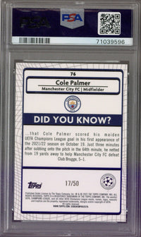 2021/22 Topps Merlin Cole Palmer Gold Atomic /50 PSA 9