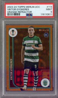 2023/24 Topps Merlin Viktor Gyokeres Orange /25 PSA 9