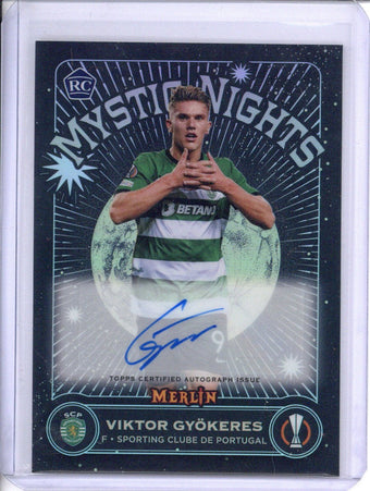 compare product 2023/24 Topps Merlin UEFA Mystic Nights Viktor Gyokeres RC Auto