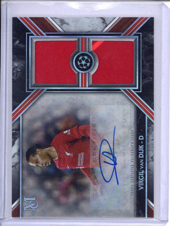compare product 2022-23 Topps Museum UEFA Virgil Van Dijk Jumbo Relic Patch Auto 68/199