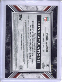 2022-23 Topps Museum UEFA Virgil Van Dijk Jumbo Relic Patch Auto 68/199