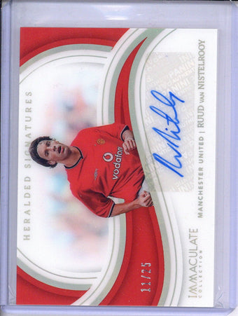 compare product 2023-24 Panini Immaculate RUUD VAN NISTELROOY Auto Heralded Holo /25 JA764