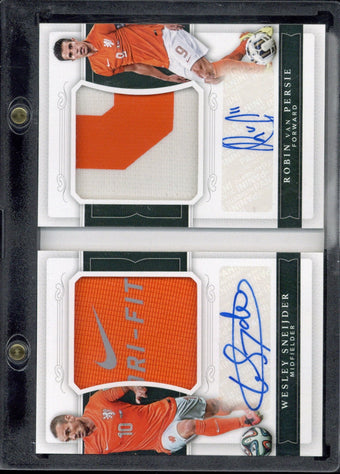 compare product 2018 National Treasures Wesley Sneijder/ Robin Van Persie Dual Patch Auto Booklet