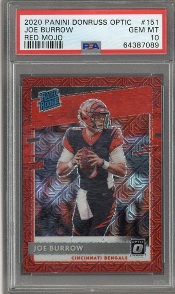 compare product 2020 Optic Joe Burrow Red Mojo PSA 10