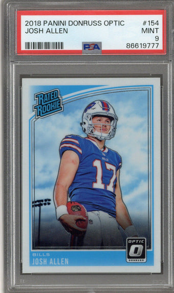 compare product 2018 Optic Josh Allen Rated Rookie 154 PSA 9