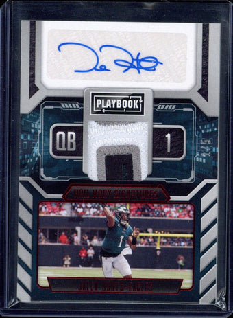 compare product 2021 Panini Playbook Jalen Hurts Hail Mary Signautres Patch /5