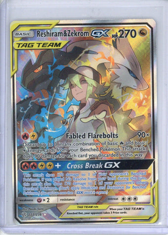 compare product 2019 Pokemon Cosmic Eclipse Reshiram & Zekrom Gx Tag Team 222/236