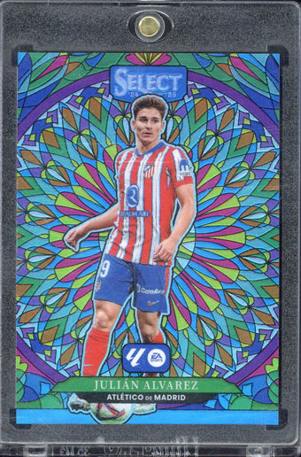 compare product 2024/25 Panini Select La Liga Julian Alvarez Stained Glass #4