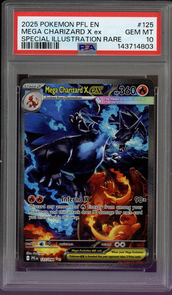compare product 2025 Pokemon PFL EN Mega Charizard X ex SIR #125 PSA 10