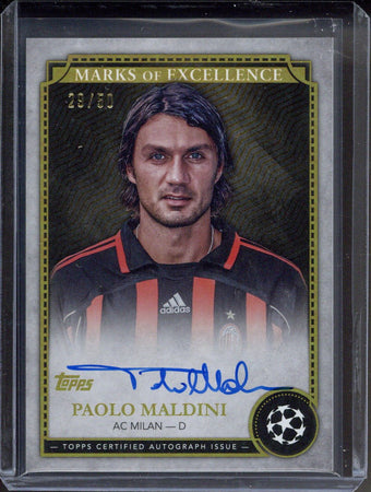 compare product 2024-25 Topps Museum Paolo Maldini Marks of Excellence Autograph /50 #EX-PM5