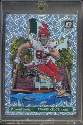 compare product 2023 Panini Donruss Optic Travis Kelce International Downtown #7