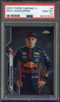 2020 TOPPS CHROME FORMULA 1 #6 MAX VERSTAPPEN PSA 10