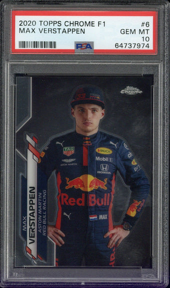 compare product 2020 TOPPS CHROME FORMULA 1 #6 MAX VERSTAPPEN PSA 10