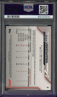 2020 TOPPS CHROME FORMULA 1 #6 MAX VERSTAPPEN PSA 10