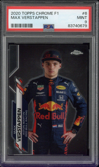 compare product 2020 TOPPS CHROME FORMULA 1 #6 MAX VERSTAPPEN PSA 9