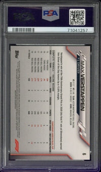 2020 Topps Chrome F1 MAX VERSTAPPEN #6 PSA 10