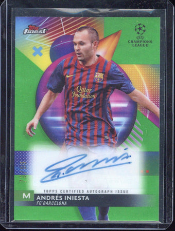 compare product 2023 Finest UEFA Andres Iniesta Auto Refractor Neon Green #/99