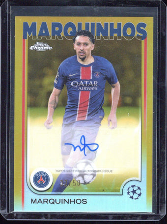 compare product 2024-25 Topps Chrome UCC Marquinhos Autograph /50