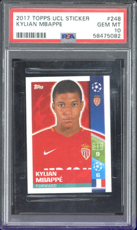 2017 Topps UCL Sticker Kylian Mbappe #248 PSA 10