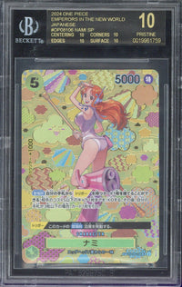 2024 One Piece OP08 Nami SP Japanese #106 BGS 10 Black Label