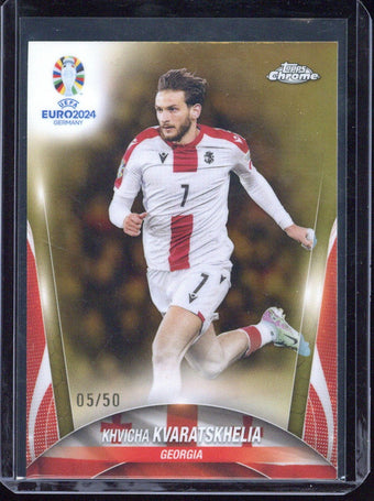 compare product 2024 Topps UEFA EURO Khvicha Kvaratskhelia /50