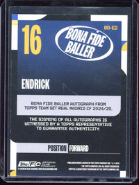 2024-25 Topps Team Set Real Madrid Endrick Bona Fide Autograph /5