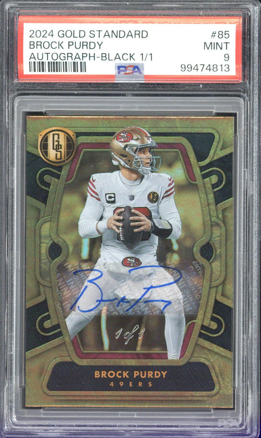 2024 Panini Gold Standard Brock Purdy Autograph-Black 1/1 #85 PSA 9