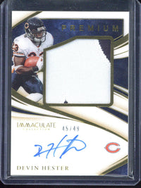 2020 Panini Immaculate Devin Hester Autograph Patch /49 #PPA-DHE