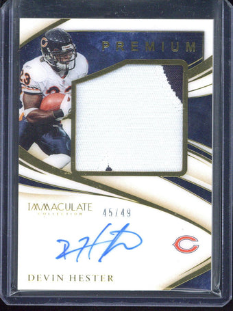 compare product 2020 Panini Immaculate Devin Hester Autograph Patch /49 #PPA-DHE