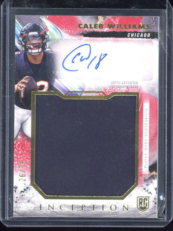 compare product 2024 Topps Inception Football Caleb Williams RC Autograph Relic /75
